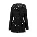 Winter Mantel für Frauen Lang Gefüttert Winterjacke Einfarbig Elegant Übergangsjacke Dicker Warm Wintermantel Reißverschluss Winterparka mit Kapuze Windbreaker Langarm Softshell Jacke Steppjacke