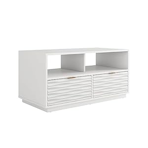 Sauder Morgan Main TV Stand, for TV’s up to 43″, White Finish