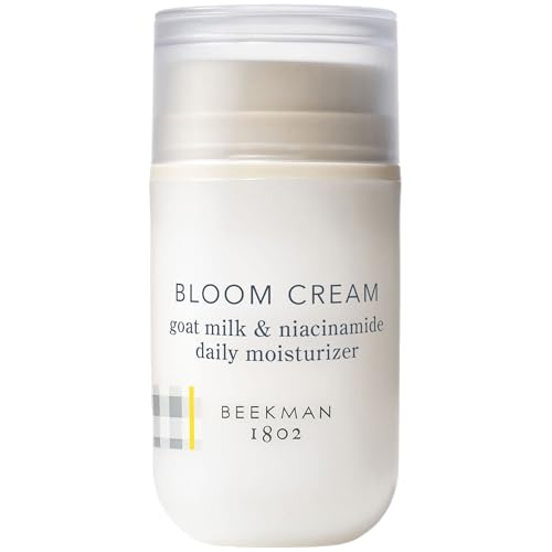 Beekman 1802 Bloom Cream Goat Milk Face Moisturizer with Niacinamides - Lightweight Daily Moisturizer, Deeply Hydrating, Nourishes Skin Barrier, Safe for Sensitive Skin, Cruelty Free, 1.69 floz