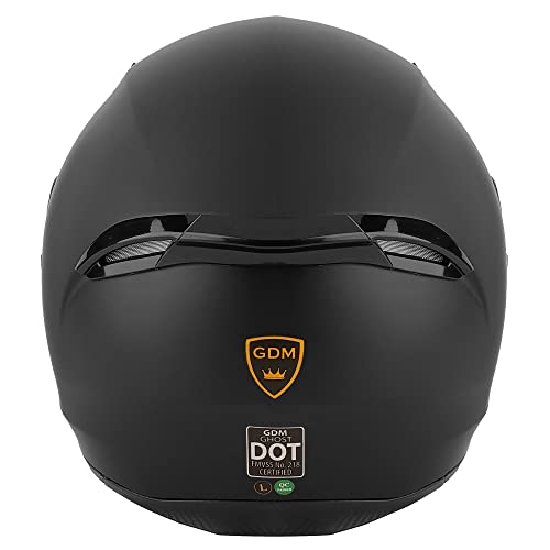 Gdm Ghost Full Face Motorcycle Helmet - Matte Black, Medium (Clear & Tinted Shields) #TOP4