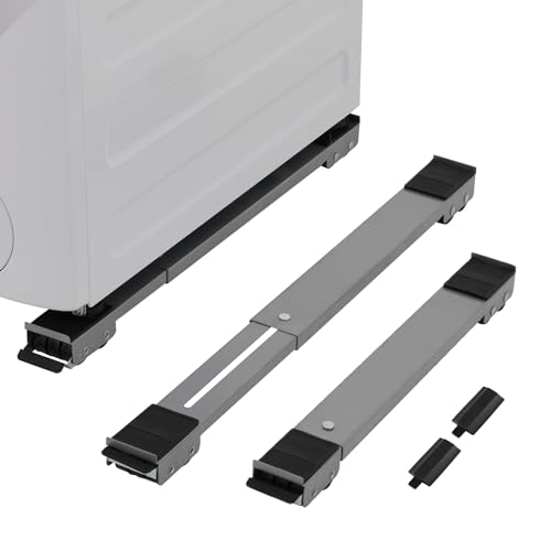 SMONTER Heavy Duty Appliance Rollers, Extendable Washing Machine Stand Furniture Rollers Mobile Fridge Base Furniture Sliders for Refrigerators Washer and Dryer Support 660 lbs, White