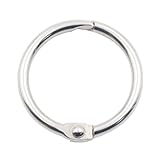 KINGFOREST 50-Pack 1 Inch Nickel Plated Binder Rings - Heavy Duty Metal Book Rings for Index Cards, DIY Journals, Keychains & Loose Leaf Organizing (Silver, 25mm)