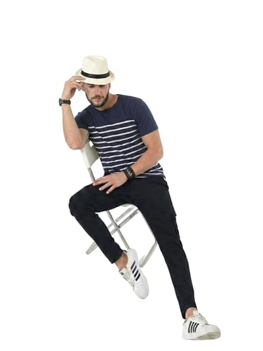 Image of fanideaz Mens Cotton Half Sleeve Striped Round Neck T Shirt