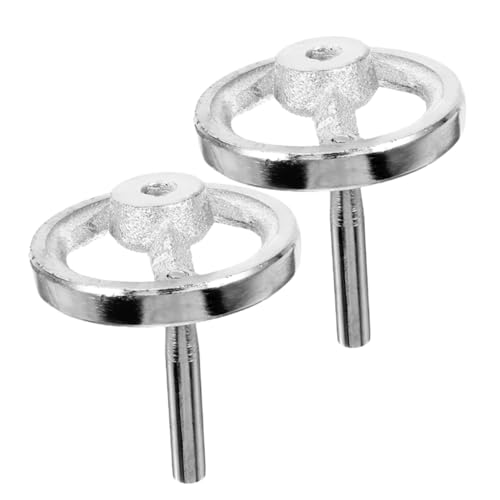 SOLUSTRE 2Pcs Chrome Plated Handwheel Crank Handles for Lathe Replacement Construction Easy Installation for Machine Tool Applications
