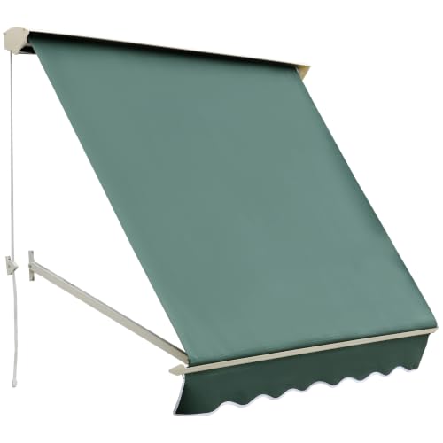 Outsunny Toldo Manual Retráctil de Aluminio Impermeable 180x70cm Verde