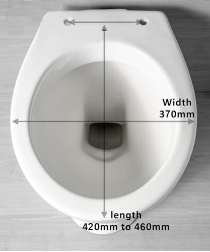 Soft Close Oval Toilet Seat Quick Release for Easy Cleaning Standard Size Loo Seat with Plastic Easy Installation Top Fixing and Adjustable Hinges - Image 3