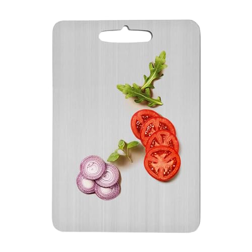 Tabla de cortar de titanio, tabla de cortar de acero inoxidable para cocina, tabla de cortar de metal grueso, tabla de cortar 304 de grado alimenticio, tabla de cortar de doble cara de grado
