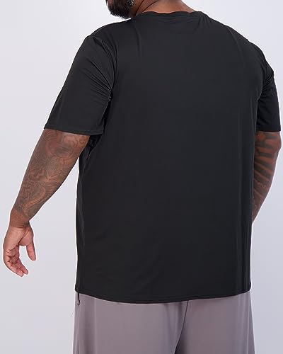 Real Essentials 3 Pack: Men's Big & Tall Short Sleeve V-Neck Athletic T-Shirt Dry-Fit Workout Shirts Moisture Wicking (3X-5X)4