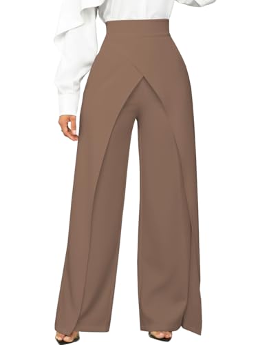 GRECIILOOKS Trousers for Woman | Womens High Rise High Waist Flar...