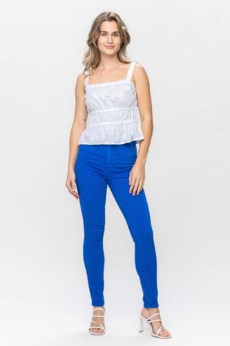 Judy Blue Cobalt Blue High Waist Control Top Garment Dyed Skinny Jean, 88790 (US, Numeric, 16, Plus, Regular, Cobalt)4