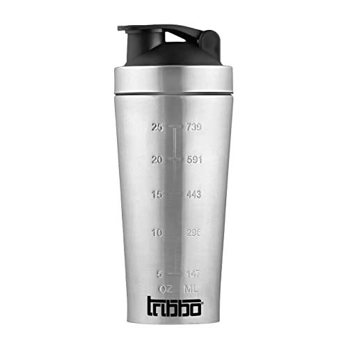 TRIBBO Stainless Steel Shaker 750 ml Shaker (Pack of 1, Silver, Steel) Shaker Bottle for Pre-Post Workout| with Blending Wheel and Whisking Wheel | Leakproof with Knob (B0C5Y7XJ8H) Amazon Price History, Amazon Price Tracker