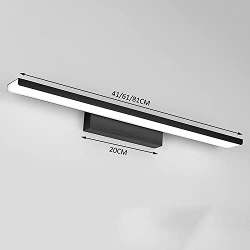 Luces LED eficientes en espejo negro de baño impermeable y antivaho 2