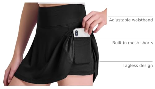 Image of FitsT4 Sports Girl's Golf Skirt Adjustable Waist Active Tennis Skort UPF50+