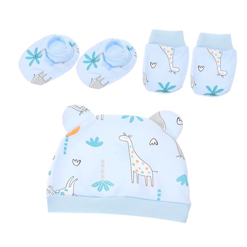 ERINGOGO Conjunto Algodón para Recién Nacido Gorro Manos y Pies Suaves Elástico para Bebés y Niñas