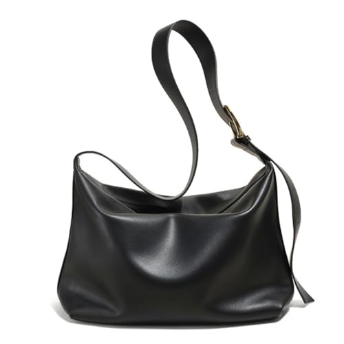 Bolsa Feminina Transversal Couro Premium Impermeável Resistente Moderna Social Clássica Sofisticada Retrô Trabalho ALWY (Preto)