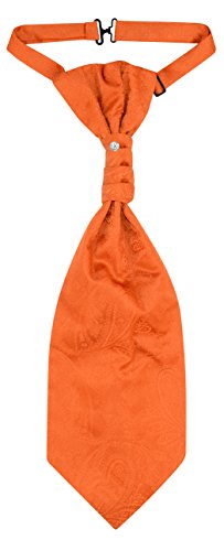 Image of Vesuvio Napoli PreTied ASCOT Solid PAISLEY Color Cravat Men's Neck Tie 21 Colors