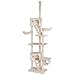 lionto Tiragraffi per gatto albero tiragraffi gatto gioco giocattolo gatti regolabile in Altezza 230-250 cm beige/bianco
