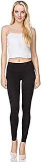 FUTURO FASHION Women's High Waisted Winter Full Length Cotton Leggings Soft Fleece Lined, Plus Sizes Black