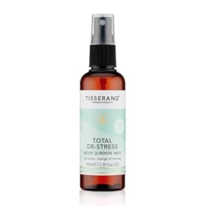 Tisserand Aromatherapy – Total De-Stress – MoodFix Mist – Orange, Geranium, Nutmeg – 100% Natural Pure Essential Oils – 100ml – Calming Mist Spray
