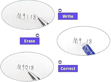 Image of INK SPOT Erasable Pen Pack of 12 Smooth Writing Blue Ink Rub Clean Pen with Eraser Heat Sensitive Ink for Students School Exam Notes Handwriting Practice