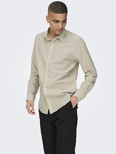 ONLY&SONS ONSCAIDEN Life LS Solid Linen Shirt Noos...