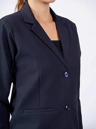 Image of modny Women's Formal Cotton Blazer | Single-Breasted, Button Closure, Long Sleeves Blazer for Girls | Professional Outfit for Office & Meetings