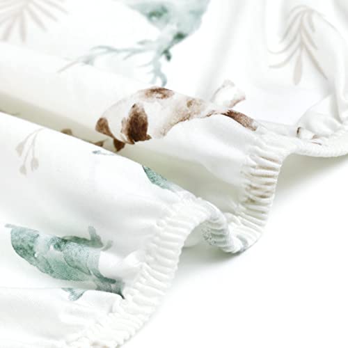 stretchy ultra soft jersey knit fitted pack n play sheets set 2 pack portablemini crib sheets for boys and girls stylish playard sheets fitted safe and snug african savannah animals pattern