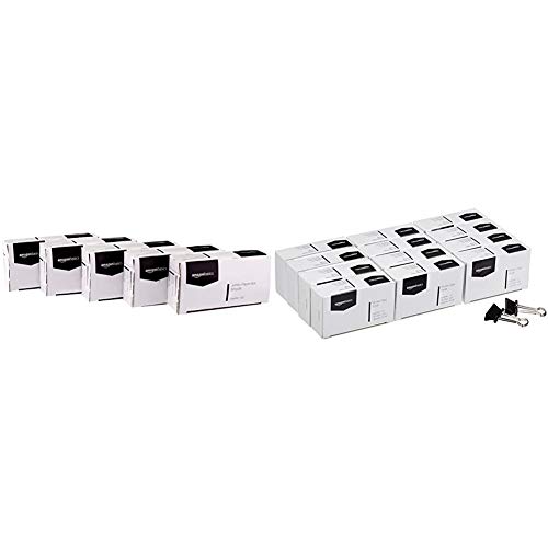 AmazonBasics Jumbo Size Office Paper Clips, Smooth, 100 per Box, 10-Pack & Binder Paper Clip - Small, 12 Clips per Pack, 12-Pack