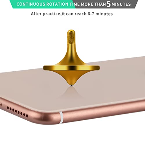 Image of Stainless Steel Spinning Top,Exquisite EDC Fidget Toy (Bronze, L) | Perfect Balance Well Made Metal Desk Toy Spin Long Time Over 6 Minutes Great Value Durability Funny well-built best spinning