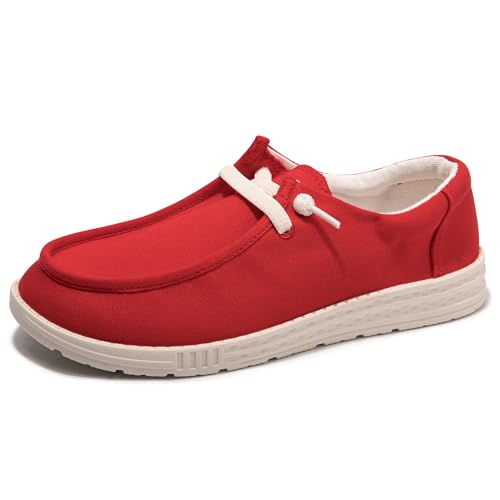 Image of Women's Canvas Slip On Loafers Fashion Outdoor Casual Flat Sneakers | Durable Breathable Canvas, Layered Lightweight Cushion Sole, Lace-Free Slip-On Design For Versatile Daily Style