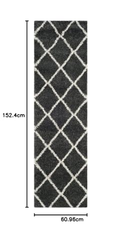 Image of Handwoven Microfibre 3D Rug for Living Room (Grey & Ivory, 2 X 5 Feet (Runner), Microfibre)