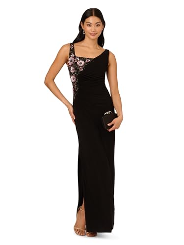 Adrianna Papell Women's Bead Jersey Long Dress4