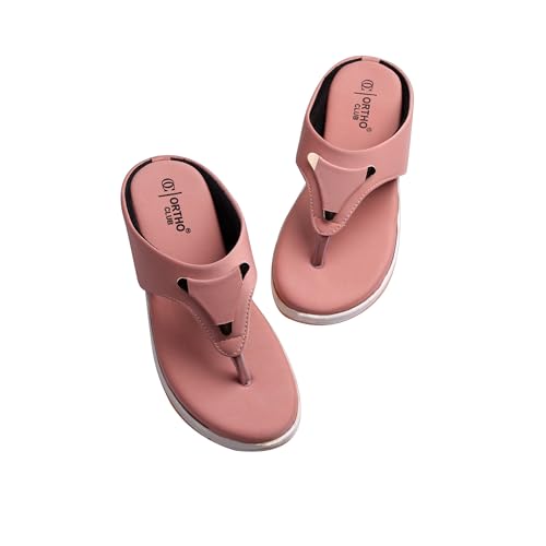 Image of ORTHO CLUB Orthopedic Women's Slippers | Brown Soft Comfort Slip-On Sandal for Heel Pain Relief | Anti-Skid Sole | Lightweight Flip-Flop