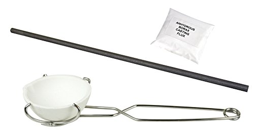 500g Ceramic Crucible Torch Melting Gold Silver Kit Set Anhydrous Casting Flux Tongs Stir Rod 15A