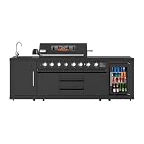 KoolMore Reserve Outdoor Kitchen Island with 6 Burner Grill and a Side Burner, Sink, Storage Cabinet, and Beverage Refrigerator, CSA Listed in Sleek Black