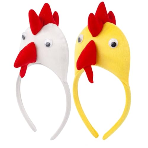Kirei Sui 2 Piece Chicken Headband for Adults Farm Animal Costume Halloween Christmas Party Accessories
