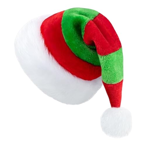 Sombreros de Navidad para adultos | Felpa roja verde sombreros,Clásicos sombreros de disfraces festivos | Para hombres mujeres invierno oficina sesión de fotos cantar villancicos Año Nuevo reunión
