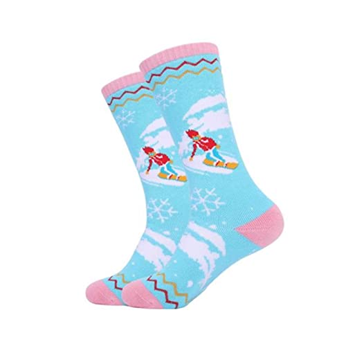 CTEKU 1Par Niños Calcetines de esquí Puño Antideslizante Alto elástico Mantener Caliente Calcetines térmicos Niños niñas Calcetines de Snowboard Gruesos y cálidos