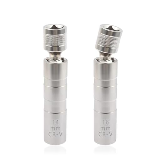 16mm&14mm Spark Plug Socket,Thin Wall 12 Points 3/8" Drive Spark Plug Removal Tool Compatible with BMW Nissan More Car,CRV Steel Magnetic Spark Plug Socket Set Car Tools (14mm+16mm)