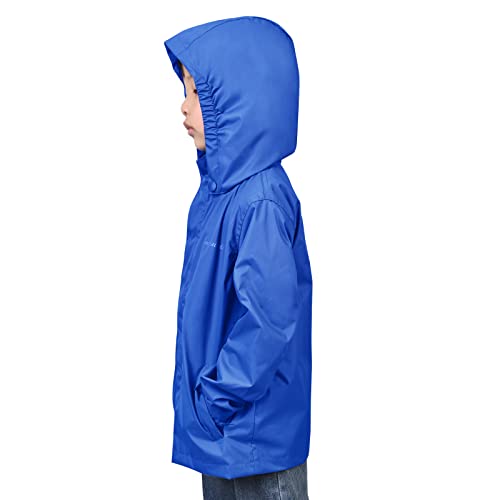 Image of YINGJIELIDE Boys Girls Waterproof Rain Jackets Kids Easy to Fold Windbreaker Lightweight Outdoor Hooded Raincoat