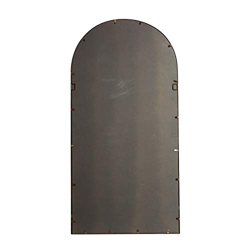 Deco 79 Metal Window Pane Inspired Wall Mirror With Arched Top, 24" X 2" X 48", Brown #TOP7