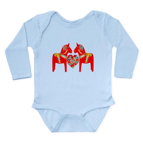 CafePress Swedish Dala Horses Long Sleeve Infant Bodysuit Cute Long Sleeve Infant Baby Bodysuit Romper