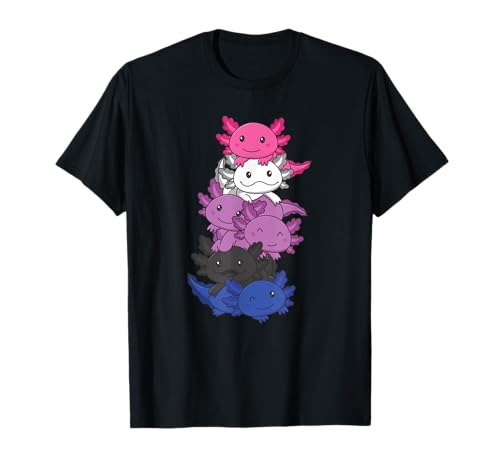 Genderfluid Genderfluid Pride LGBTQ Axolotl T-Shirt