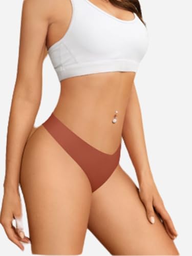 Image of Tom & Gee Womens Seamless Thong Panty, Pack of 5, Multicolors