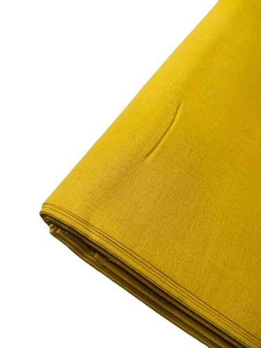 Image of Unstitched Cotton Astar /Lining /Cloth /Kapda Running into Meters for Suit,Sherwani,Kurti,Blouse /Choli,lehanga & Dress Materials(Available in 2,4,6 Meters Variation) (Yellow-2, 2 Meter)