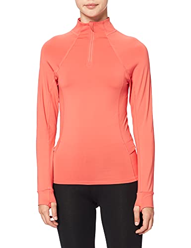 FIND Half Zip Long Sleeve, Camicia sportiva Donna, Rosso (Mandarine), X-Small