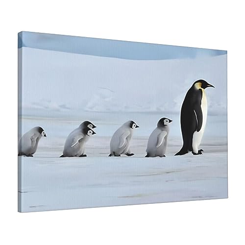 Toile murale DEHIWI pingouins déco moderne poster animalier sans cadre 40,6x61 cm