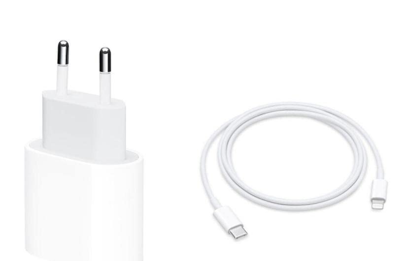 Carregador Completo Carregador UBS-C 20W + Cabo Tipo Lightning Compatível iPhone 13/12 / 11 / X/XS/XR/XS MAX (YKR Acessórios)