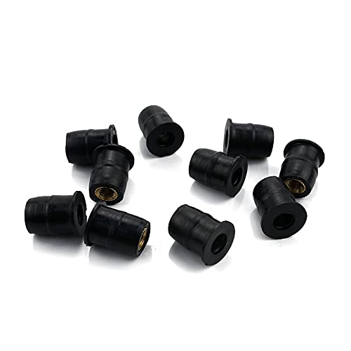 10Pcs M5 Well Nuts Fairing Fasteners Windshield Motorcycle Accessories Screws Rubber And Steel Parts Windscreen Nuts #TOP2