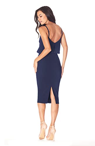 Dress the Population Women's Alondra Blouson Tank Pencil Skirt Midi Dress3